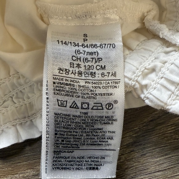 Gap Girls Cotton Puff Sleeve Top, Set of 2, Size Small, Linen, Eyelet, Summer - Picture 12 of 16